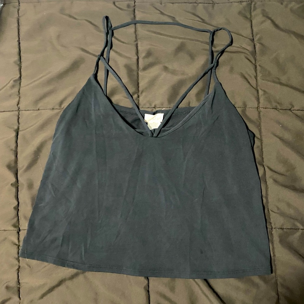 Black strappy crop top